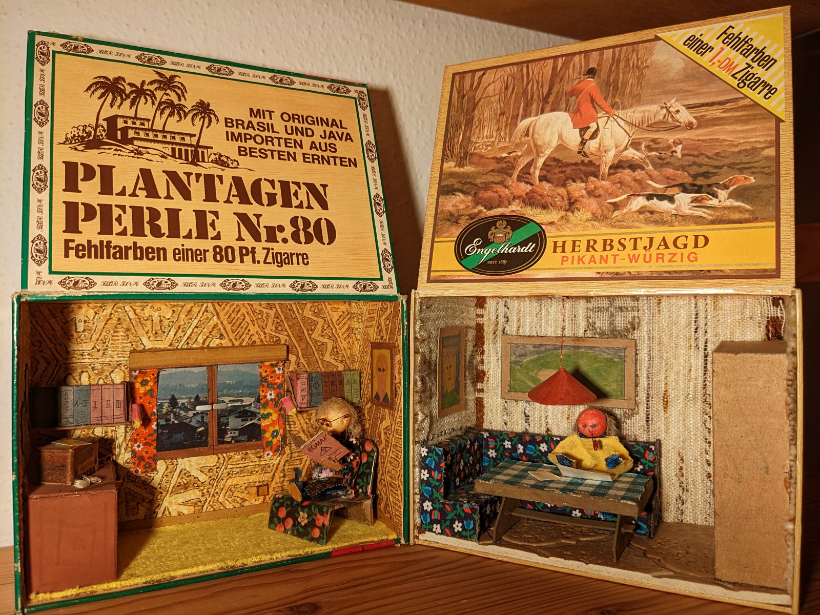 Oma und Opa in der Zigarrenkiste (gebastelt 1979 und 1980)