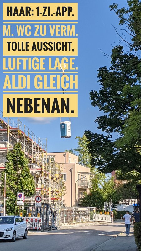 „Schwebe-Klo“ in Haar (2022)